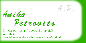 aniko petrovits business card