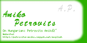 aniko petrovits business card